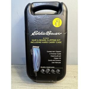 Eddie Bauer 10 Piece Hair & Beard Clipping Kit w/ Hard Case Corded